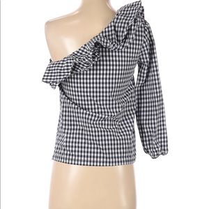 Gingham one sleeve Jcrew size 4